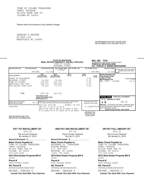 Town of Coloma-Real.pdf - Waushara County