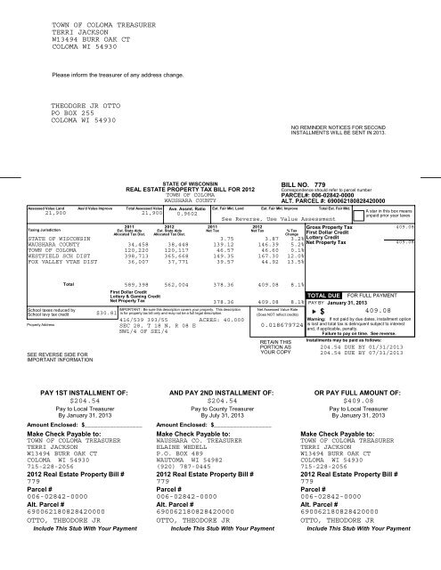 Town of Coloma-Real.pdf - Waushara County