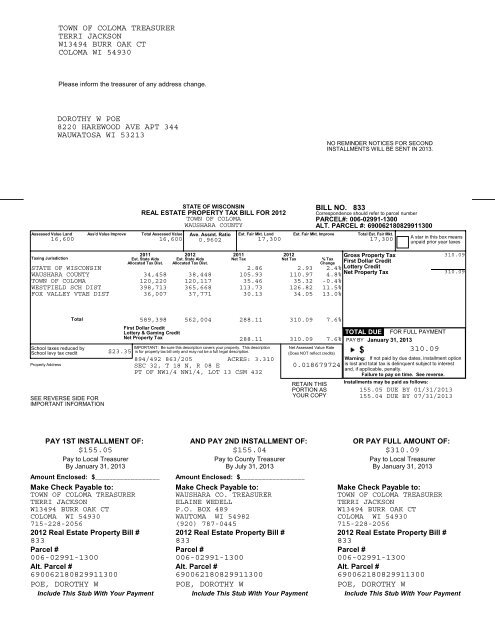 Town of Coloma-Real.pdf - Waushara County