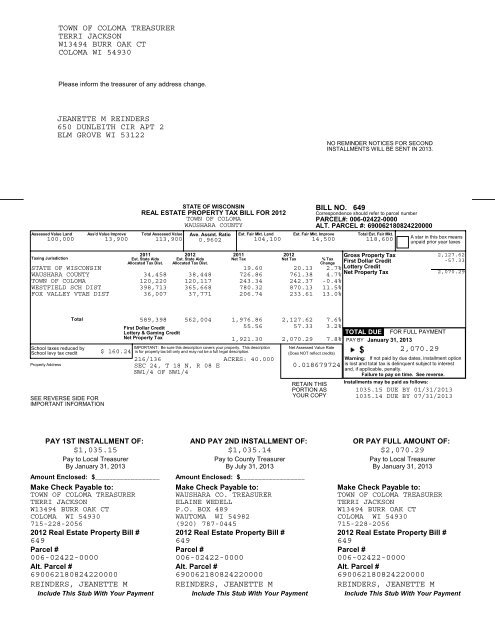 Town of Coloma-Real.pdf - Waushara County