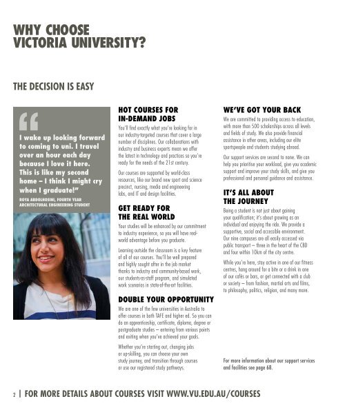 UNDERGRADUATE AND TAFE COURSE GUIDE - Victoria University