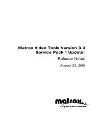 Matrox Video Tools Version 3.0 Service Pack 1