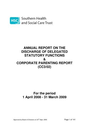 8. Delegation of Statutory Personal Social Services Functions