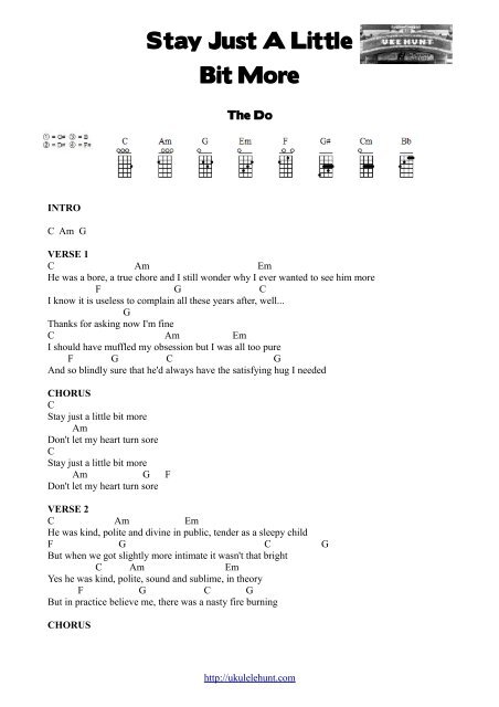 The Do – Stay Just A Little Bit More - Ukulele Hunt