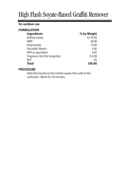 The Formulary Guide for Methyl Soyate - Soy New Uses