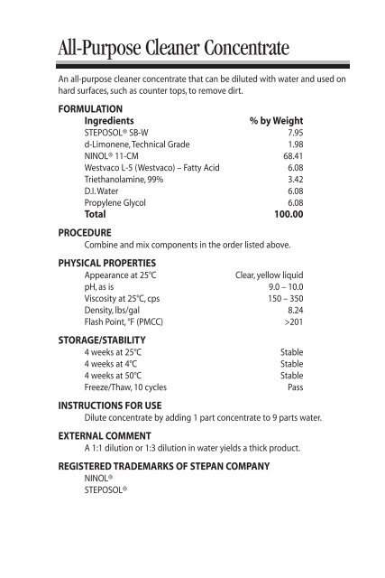 The Formulary Guide for Methyl Soyate - Soy New Uses