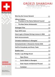 Grüezi Shanghai - Newsletter of the Consulate General of ... - SinOptic