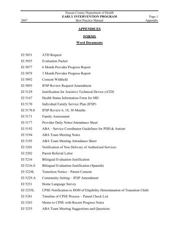 APPENDICES FORMS Word Documents EI 5031 ATD Request EI ...