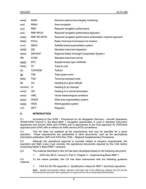 ac 91-006 srvsop - ICAO