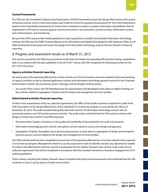 CRA Annual Report to Parliament 2011-2012 (PDF - Agence du ...