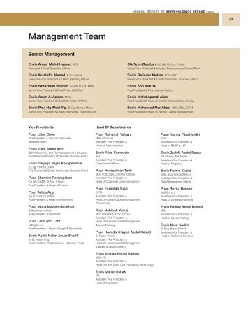 Management Team - Malaysian Re