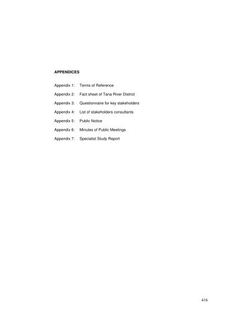 Terms of Reference Appendix 2 - The Tana River Delta Website