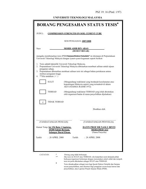 Pre Access Mohd Adib Abas - Universiti Teknologi Malaysia
