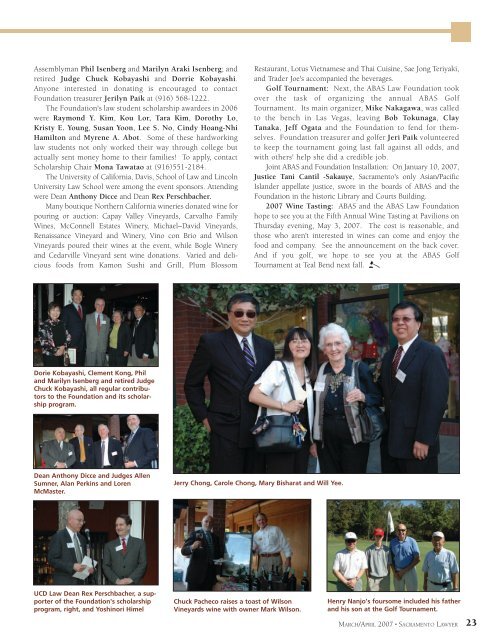 March / April 2007 - Sacramento County Bar Association