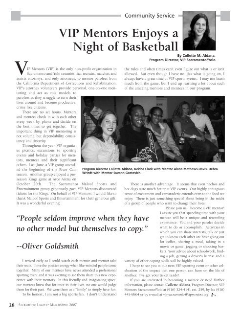 March / April 2007 - Sacramento County Bar Association