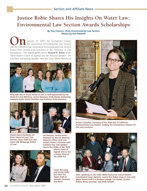 March / April 2007 - Sacramento County Bar Association