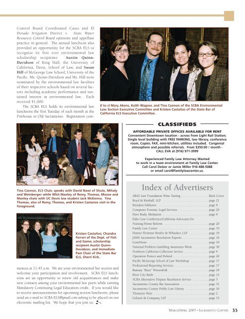 March / April 2007 - Sacramento County Bar Association