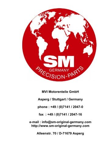 MVI Motorenteile GmbH Asperg / Stuttgart / Germany phone : +49 ...