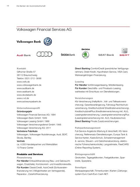 Factsheet Autobanken - Arbeitskreis der Autobanken