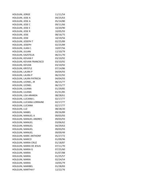 View latest list - City of El Paso