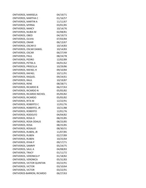 View latest list - City of El Paso