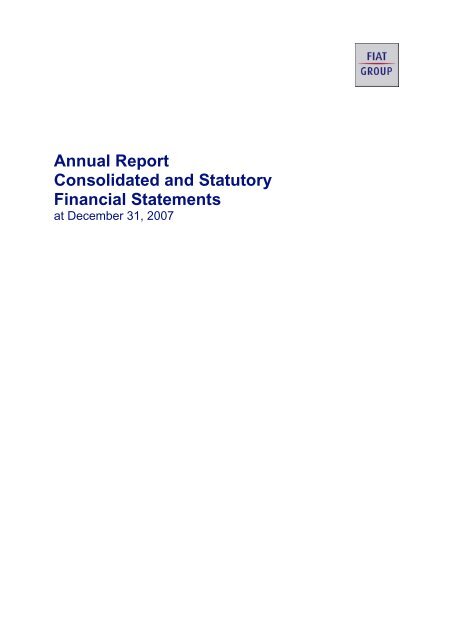 Annual Report Consolidated and Statutory Financial ... - FIAT SpA