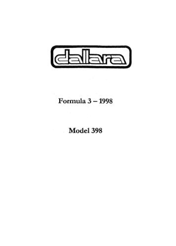 Dallara F398 Manual - Dallara398.com