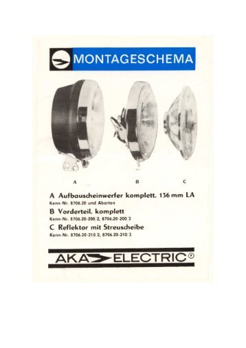 Montageschema Aufbauscheinwerfer - MTZ-Cichy, Karl-Heinz-Cichy