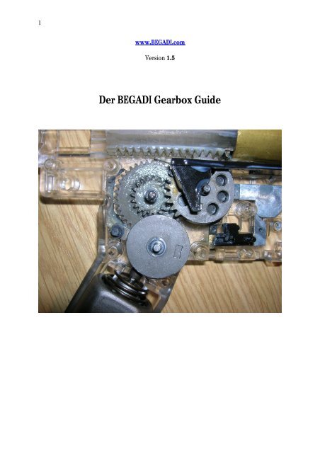 Der BEGADI Gearbox Guide