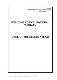 occupational therapy care of the elderly team - Northumbria University