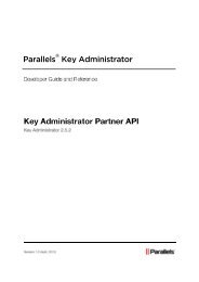 Key Administrator Partner API Developer Guide and ... - Parallels