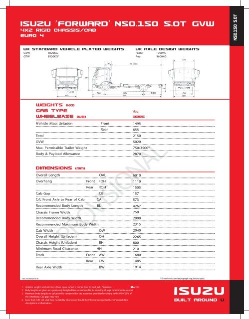 isuzu 'FORWARD' N5O.15O 5.OT GVW - Isuzu Trucks