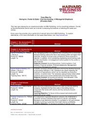 Case Map for Horngren, Foster & Datar: Cost Accounting - Harvard ...