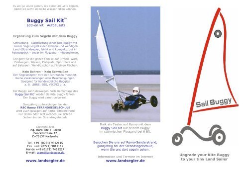 Buggy Sail Kit™ - Landsegler