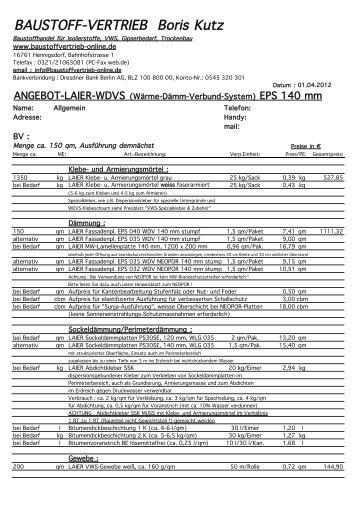 BAUSTOFF-VERTRIEB Boris Kutz - SITEIMPRESSION.COM