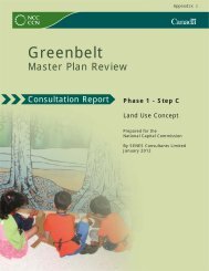 Greenbelt Master Plan, Consultation Report - National Capital ...