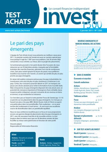 Test-Achats invest – 03/01/2011 – N° 1500