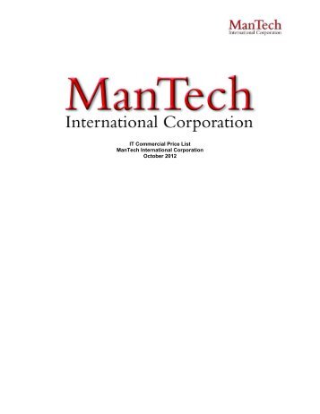 IT Commercial Price List ManTech International Corporation October ...