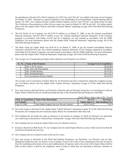 COX AND KINGS (INDIA) LIMITED - Securities and Exchange Board ...