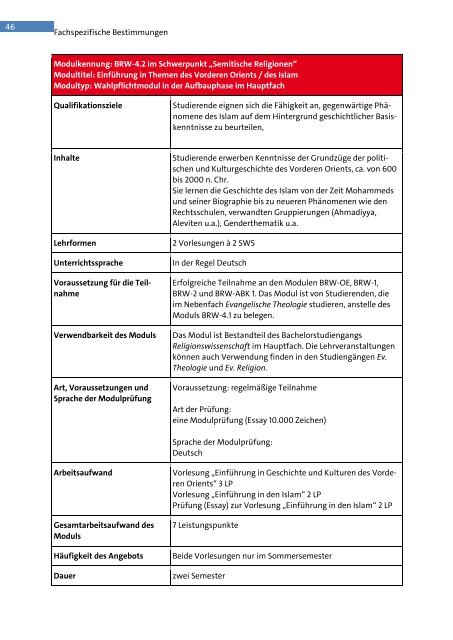 Modulhandbuch - Fachbereich Evangelische Theologie - Universität ...