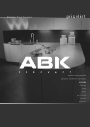 Stainless steel worktops - ABK InnoVent