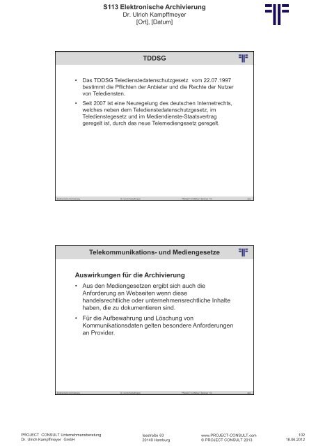 S 113 Elektronische Archivierung - Project Consult ...