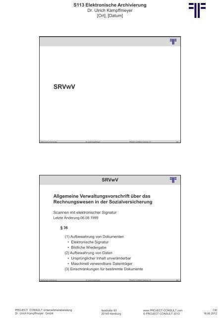 S 113 Elektronische Archivierung - Project Consult ...