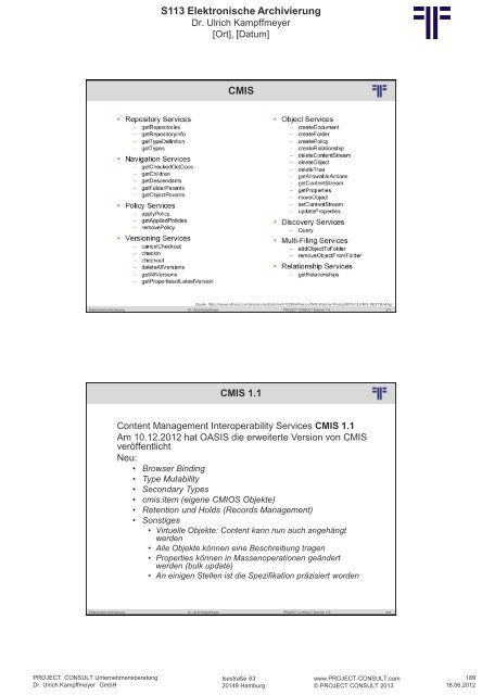 S 113 Elektronische Archivierung - Project Consult ...