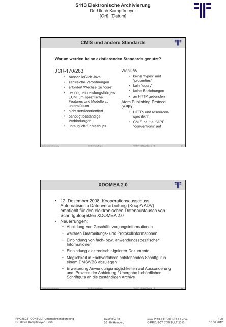 S 113 Elektronische Archivierung - Project Consult ...