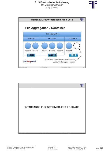 S 113 Elektronische Archivierung - Project Consult ...