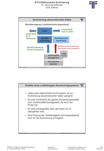 S 113 Elektronische Archivierung - Project Consult ...