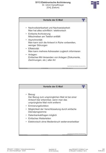 S 113 Elektronische Archivierung - Project Consult ...