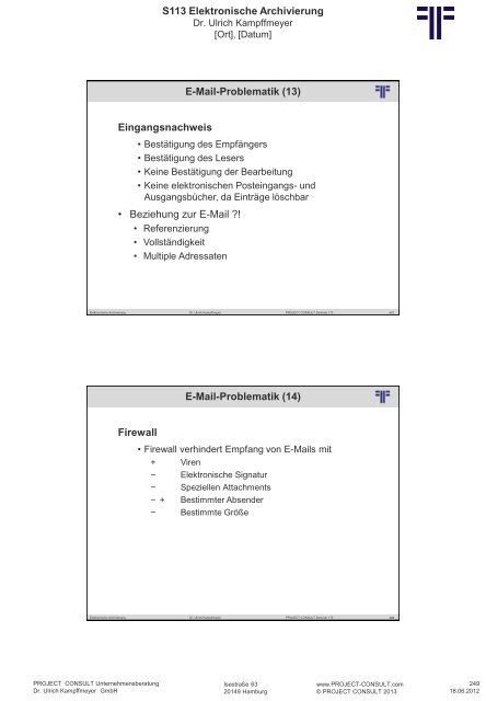 S 113 Elektronische Archivierung - Project Consult ...