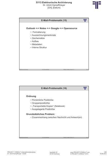 S 113 Elektronische Archivierung - Project Consult ...